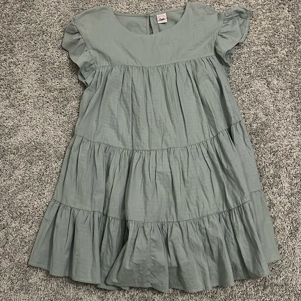 Selfie Leslie Light Green Tiered Mini Dress